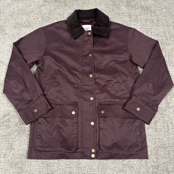 Abercrombie & Fitch Jackets & Blazers - Abercrombie & Fitch Chore Coat Womens XS Barn Jacket Burgundy Corduroy Collar